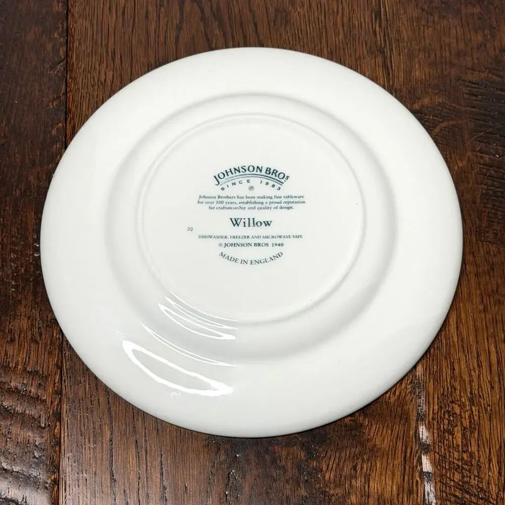 Vintage Johnson Brothers Willow Bread Plates Set of 2 | Blue Willow Transferware